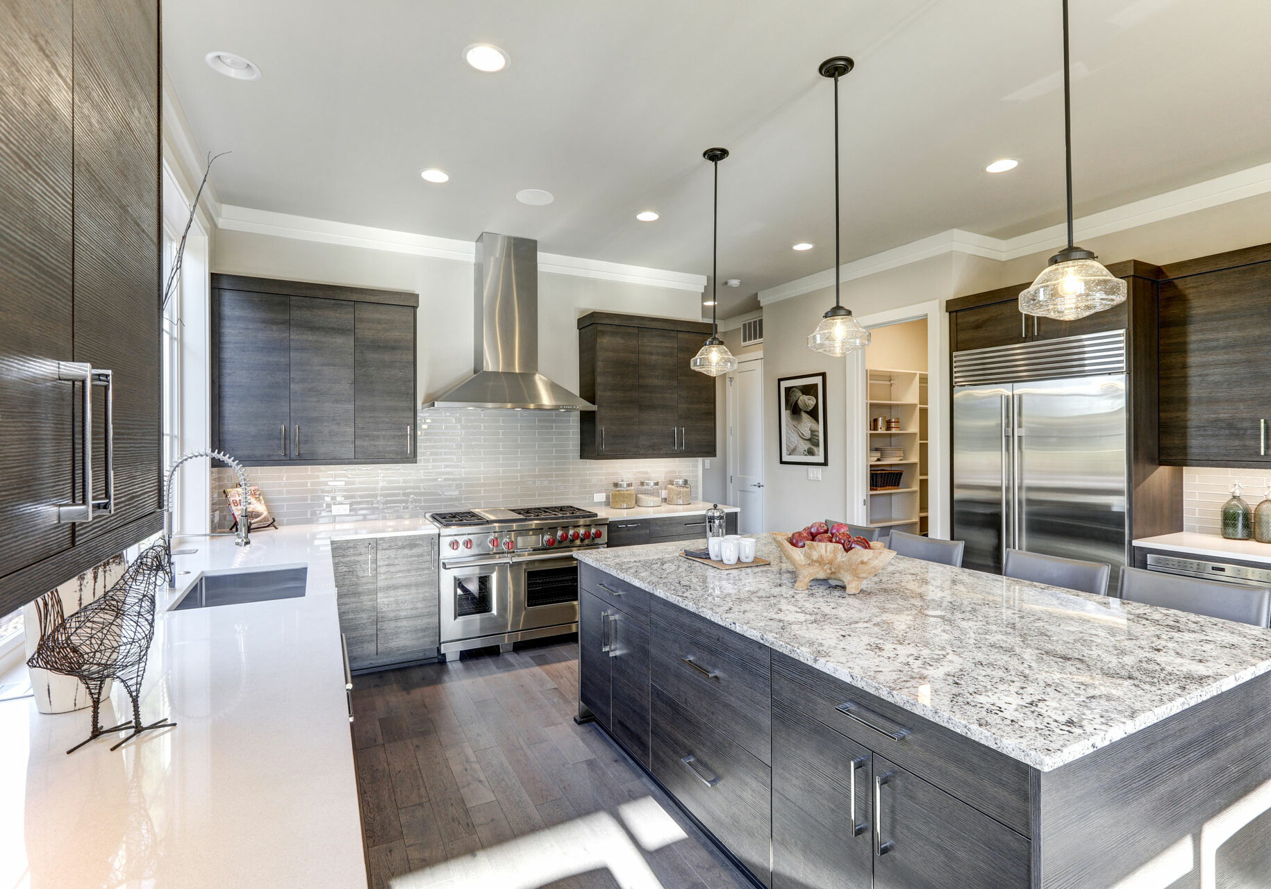 Contemporary kitchen with island